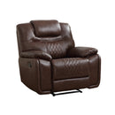 Bonzy Home Genuine Leather Manual Recliner Chair — Oversized Ergonomic Single Recliner with Soft Armrests & Flexible Footrest for Living Room