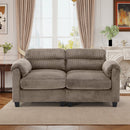 Bonzy Home Modern Loveseat Modular Sectional Sofa Couches for Living Room Entertaining Guests or Relaxing Alone for Small Spaces Apartment Brown