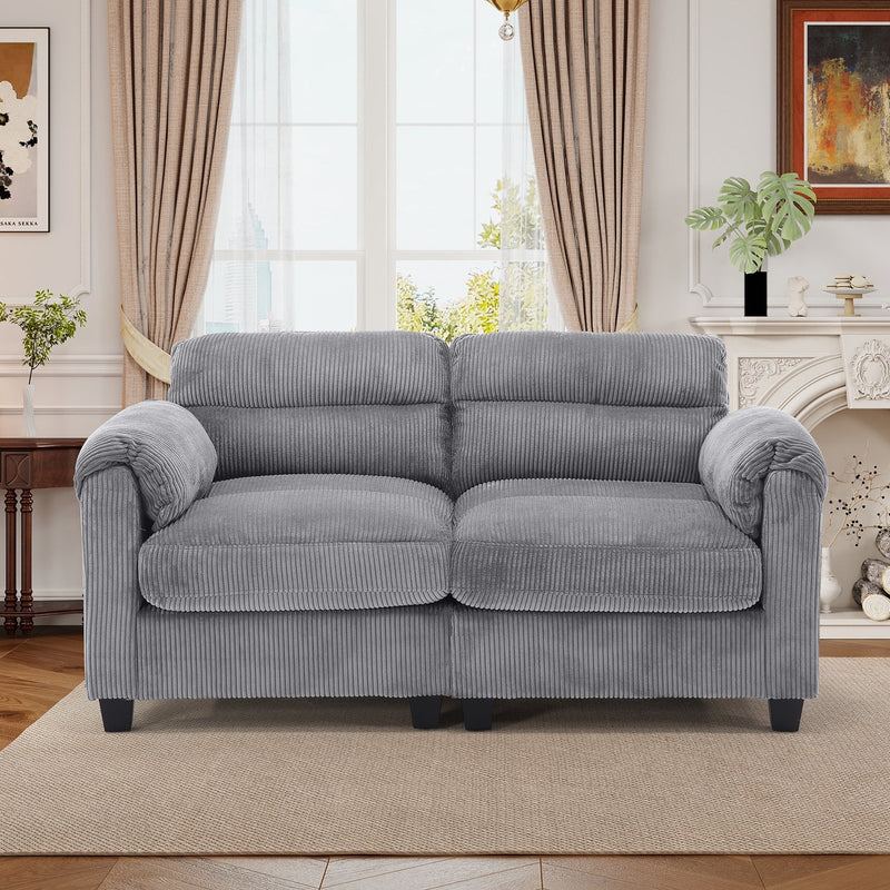 Bonzy Home Modern Loveseat Modular Sectional Sofa Couches for Living Room Entertaining Guests or Relaxing Alone for Small Spaces Apartment Gray