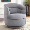 Bonzy Home 360° Swivel Barrel Accent Chair with Lumbar Pillow, Upholstered Fabric Club Chair for Living Room, Bedroom & Reading Room