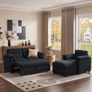 Bonzy Home Modular Corduroy Sectional Sofa with Pull Out Sleeper, Convertible L-Shaped Couch, Free Combination Upholstered Sofa Bed for Living Room
