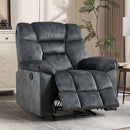 Bonzy Home Fabric Manual Recliner Chair — Single-Seat Reclining Sofa Chair with Wide Backrest & Overstuffed Headrest, Gray