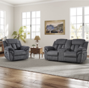 Bonzy Home Electric Power Lift Loveseat Recliner, Theater Seating with Console, Cup Holders & Storage, Gray