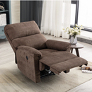 Bonzy Home Vintage Style Electric Recliner Chair with USB Port For Living Room and Bedroom, Brown
