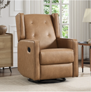 Bonzy Home Swivel Nursery Rocking Chair, Rocker Recliner Chair, Nursery Glider Chair, Manual Recliner for Nursery & Living Room, Brown