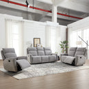 Bonzy Home Fabric Recliner Sofa Set — Manual Recliner Chair, Loveseat & 3-Seat Reclining Sofa for Living Room & Meeting Room