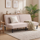 Bonzy Home Futon Sofa Bed Corduroy Futon Couch with Adjustable Backrest, Convertible Folding Futons Sofa Couches for Small Spaces Living Rooms Apartment Office (Beige)