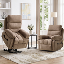 Bonzy Home 2 Pack Power Lift Recliner Chairs for Seniors with Massage and Heat, Electric Recliner with Side Storage Pockets for Living Room, Light Brown