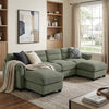 Bonzy Home Modular Sectional Sofa Couches for Living Room U-Shaped Sofa Green