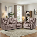 Ebello Power Lift Recliner Set, Power Recliner with Heat & Massage, Electric Reclining Loveseat with Storage Console, Hidden Cup Holders, USB & Type-C for Living Room, Light Brown
