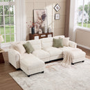 Bonzy Home Modular Sectional Sofa Couches for Living Room U-Shaped Sofa with Ottoman Oat