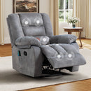 Bonzy Home Manual Recliner Chair with Massage and Heat Overstuffed Fabric Metal frame Manual Reclining Chair Sofa for Living Room