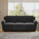 Ebello Modern Sofa Couch, 3-Seater Upholstered Couches with Thick Cushions for Living Room and Bedroom, Black