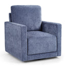 Ebello Swivel Accent Chair with Hidden Storage - Fully Assembled, Plush Fabric Upholstered Single Sofa ,Armchair for Living Room, Reading, Blue (1-Pack)