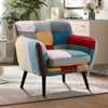 Bonzy Home Patchwork Accent Chair, Mid-Century Colourful Sofa Chair for Livingroom, Bedroom, Office, Study and Reading Room