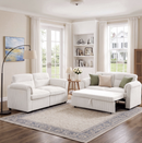 Bonzy Home Modular Corduroy Sectional Sofa with Pull Out Sleeper, Convertible L-Shaped Couch, Free Combination Upholstered Sofa Bed for Living Room