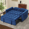 Bonzy Home Pullout Bed Convertible Sofa Bed Versatile Velvet Sofa,55 Inch Couch Adjustable Backrest, Blue