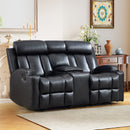 Bonzy Home Loveseat Recliner Sofa for Living Room, Extra Wide Modern Overstuffed 2 Seat Reclining Manual Sofa Chair,PU Leather, Black(Loveseat)
