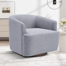 Bonzy Home 360° Swivel Barrel Accent Chair, Curved Armrest Reading Chair, Comfy Upholstered Round Lounge Chair for Living Room Bedroom Study, Gray