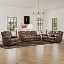 Bonzy Home Faux Leather Recliner Sofa Set – Manual Recliner Chair, Loveseat & 3‑Seat Reclining Sofa Couch for Living Room & Meeting Room