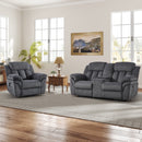 Bonzy Home Reclining Living Room Set with Console Electric Power Lift Chair Loveseat Reclining Chair Theater Seating Living Room Furniture Set Cup Holders,Adjustable Backrest Hidden Arm Storage Gray