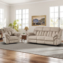 Bonzy Home Reclining Living Room Set Electric Power Lift Chair Reclining Chair Theater Seating Living Room Furniture Set Cup Holders,Adjustable Backrest Camel