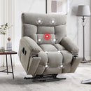 Bonzy Home Dual Motor Power Lift Recliner Chair for Elderly – Extra‑Wide Seat, Infinite Position Adjustment, Heated Massage, Cup Holders & Pockets, Fabric Lift Chair for Living Room & Bedroom