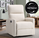 Bonzy Home Brown Manual Swivel Recliner Chair, 360° Swivel Base Single Sofa with Adjustable Backrest and Footrest, Modern Living Room Furniture, Beige