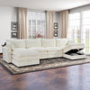 Bonzy Home Modular Sectional Sofa Couches for Living Room U-Shaped Sofa White