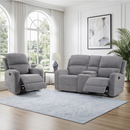 Bonzy Home Manual Reclining Sofa Set with Adjustable Backrest, Living Room Recliner Sofa for Adult with Single Recliner Chair & Loveseat, Couch Recliners for Living Room Furniture, Gray