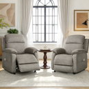Bonzy Home Power Recliner Chair Set of 2, Electric Recliner with Remote Control & Side Pockets, Compact Home Theater Seating for Small Spaces, Khaki