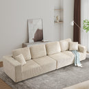 Bonzy Home Sectional Sofa Modern Modular Sofa Upholstered Couch Corduroy Fabric for Living Room Bedroom Beige