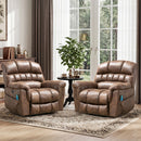 Bonzy Home 2 Pack Power Lift Chair Recliner for Elderly, Suede Fabric Heavy Duty Electric Lift Recliner with Massage, for Tall Men, Brown