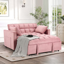 Bonzy Home 55 Inch Adjustable Backrest Versatile Velvet Sofa Pull out Bed Convertible Sofa Bed,Dreamy Pink