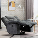 Bonzy Home Recliner Chairs for Living Room Manual Reclining Chair Single Sofa for Bedroom, Gray