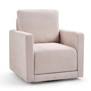 Ebello Swivel Accent Chair with Hidden Storage - Fully Assembled, Plush Fabric Upholstered Single Sofa ,Armchair for Living Room, Reading, Beige (1-Pack)