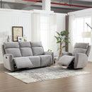 Bonzy Home Fabric Manual Recliner Sofa Set — Single Recliner & 3-Seat Manual Reclining Sofa for Living Room