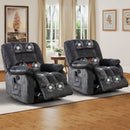 Bonzy Home Recliner Chair Set of 2 with Massage and Heat Overstuffed Fabric Metal frame Manual Reclining Chair Sofa for Living Room