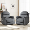 Bonzy Home Power Recliner Chair Set of 2, Electric Recliner with Remote Control & Side Pockets, Compact Home Theater Seating for Small Spaces, Gray