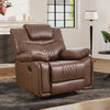 Bonzy Home Faux Leather Manual Recliner Chair, Modern Single‑Seat Reclining Sofa with Padded Armrests and Backrest for Living Room & Bedroom