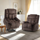 Bonzy Home 2 Pack Power Lift Electric Recliner Chairs for Elderly - Heavy Duty Safe Reclining Mechanism, Anti-Skid Fabric Sofa for Living Room,Brown