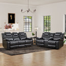 Bonzy Home Manual Recliner Sofa Set – Faux Leather Loveseat & 3‑Seat Reclining Sofa for Living Room
