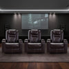 Bonzy Home Electric Recliner Chair Set of 3, Leather Home Theater Seating, Living Room Chair with USB Ports and Cup Holders Brown