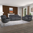 Bonzy Home Reclining Living Room Set with Console Electric Power Lift Chair Loveseat Reclining Chair Theater Seating Living Room Furniture Set Cup Holders,Adjustable Backrest Hidden Arm Storage Gray