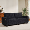 Bonzy Home 81" Modern Corduroy Loveseat — Plush 2-Seater Sofa with Thick Cushions, Wide Arms & USB / Type-C Charging Ports