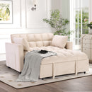 Bonzy Home Versatile Velvet Sofa Sofa Bed Convertible Pull-out Bed,55 Inch Couch Adjustable Backrest,White
