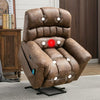 Bonzy Home Power Lift Chair Recliner for Elderly, Suede Fabric Heavy Duty Electric Lift Recliner with Massage,For tall men, Brown