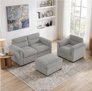 Bonzy Home Modular Corduroy Sectional Sofa with Pull Out Sleeper, Convertible L-Shaped Couch, Free Combination Upholstered Sofa Bed for Living Room