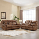 Bonzy Home Manual Recliner Sofa Set – Faux Leather Loveseat & 3‑Seat Reclining Sofa for Living Room