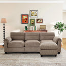 Bonzy Home Modular Sectional Sofa With Ottoman, Ultra‑Comfort Seating – Configurable for Living Room & Family Room; Brown